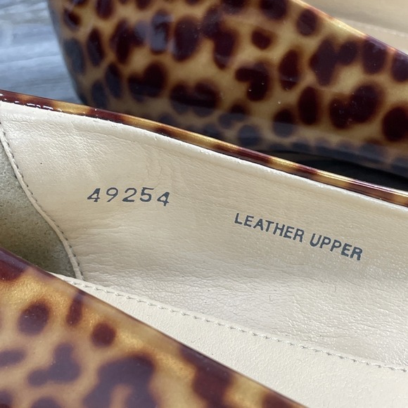 J. Crew sz 7 Tortoise Cece Patent Leather Ballet Flats Leopard Italy 49254 Sz 7 - Picture 7 of 11